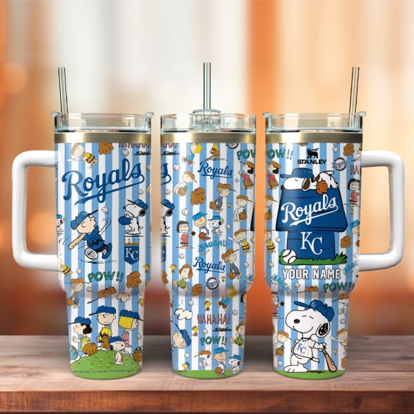Kansas City Royals x Peanuts MLB Custom Stanley Quencher 30oz-40oz Stainless Steel Tumbler Hot And Cold Tumbler