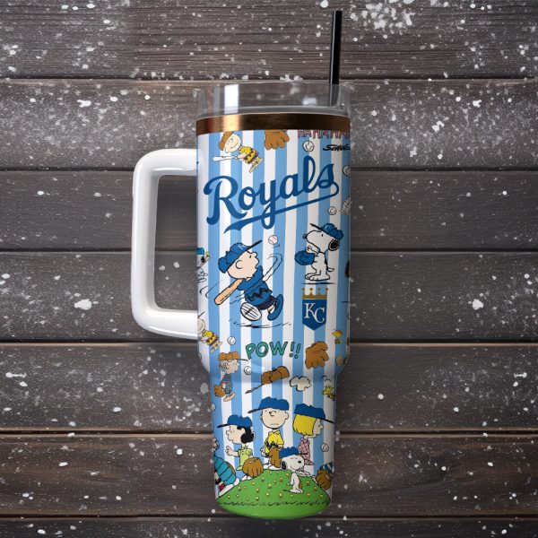 Kansas City Royals x Peanuts MLB Custom Stanley Quencher 30oz-40oz Stainless Steel Tumbler Hot And Cold Tumbler - Image 3