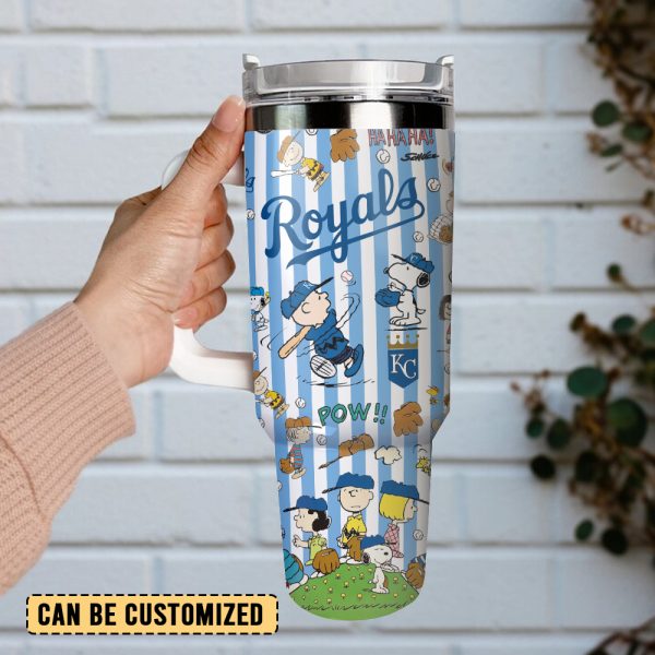 Kansas City Royals x Peanuts MLB Custom Stanley Quencher 30oz-40oz Stainless Steel Tumbler Hot And Cold Tumbler - Image 4