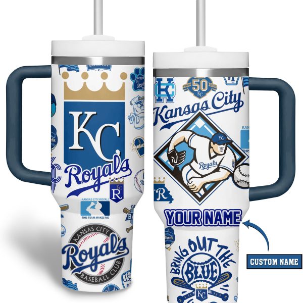 Kansas City Royals MLB Custom Stanley Quencher 30oz-40oz Stainless Steel Tumbler Hot And Cold Tumbler