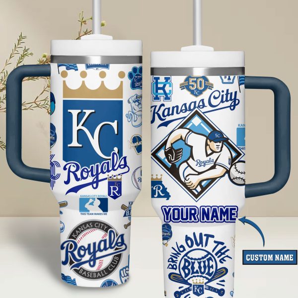 Kansas City Royals MLB Custom Stanley Quencher 30oz-40oz Stainless Steel Tumbler Hot And Cold Tumbler - Image 4