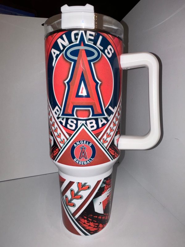 Los Angeles Angels MLB Custom Stanley Quencher 30oz-40oz Stainless Steel Tumbler Hot And Cold Tumbler - Image 2