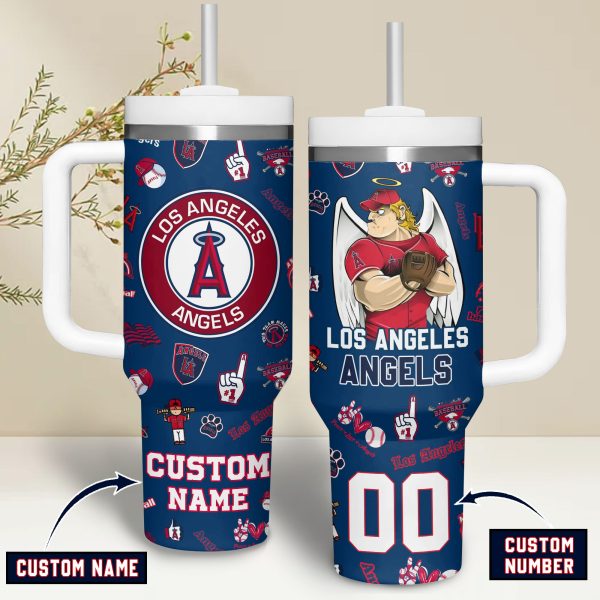 Los Angeles Angels MLB Custom Stanley Quencher 30oz-40oz Stainless Steel - Image 2