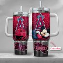 MLB Los Angeles Angels Mickey Mouse Custom Stanley Quencher 30oz-40oz Stainless Steel Tumbler Hot And Cold Tumbler