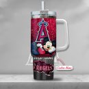 MLB Los Angeles Angels Mickey Mouse Custom Stanley Quencher 30oz-40oz Stainless Steel Tumbler Hot And Cold Tumbler
