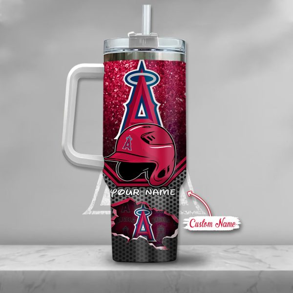 MLB Los Angeles Angels Mickey Mouse Custom Stanley Quencher 30oz-40oz Stainless Steel Tumbler Hot And Cold Tumbler - Image 3