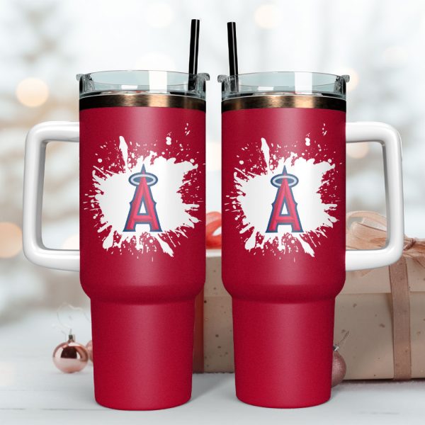 Los Angeles Angels Baseball MLB Sport Custom Stanley Quencher 30oz-40oz Stainless Steel Tumbler - Image 2