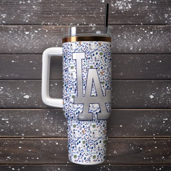 Los Angeles Dodgers MLB Sports Custom Stanley Quencher 30oz-40oz Stainless Steel Tumbler Hot And Cold Tumbler - Image 2
