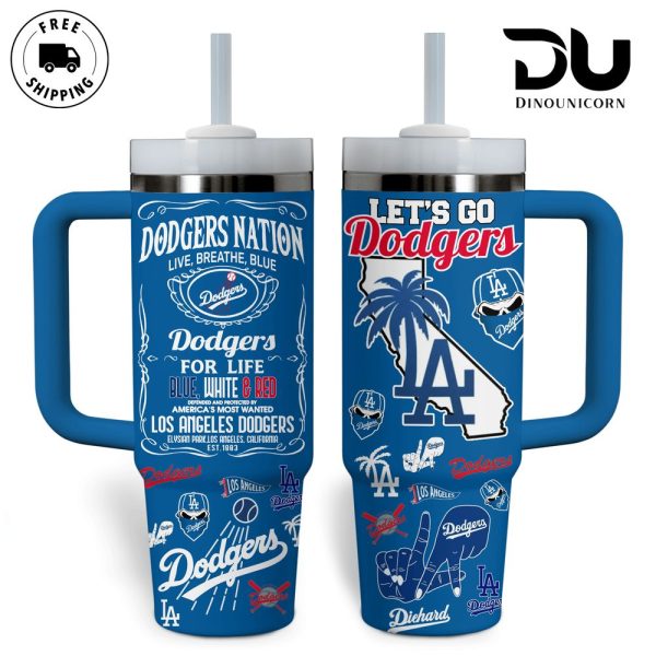 Los Angeles Dodgers MLB Custom Stanley Quencher 30oz-40oz Stainless Steel Tumbler Hot And Cold Tumbler