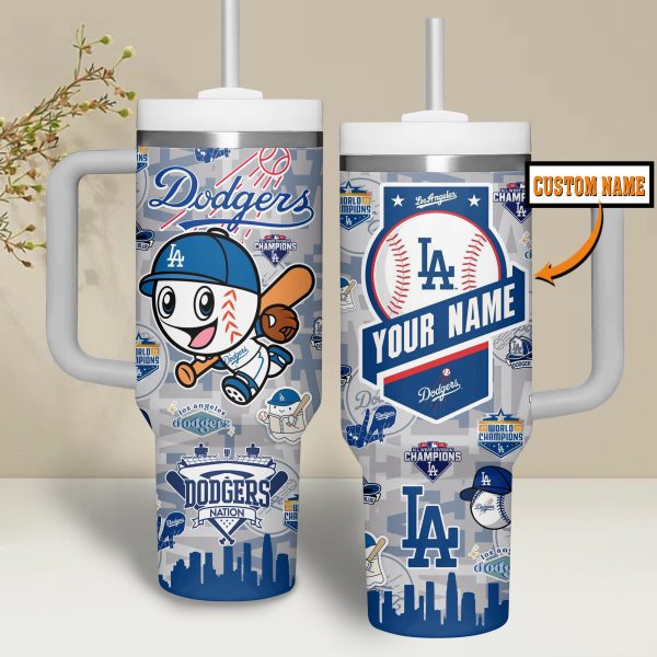 Los Angeles Dodgers MLB Custom Stanley Quencher 30oz-40oz Stainless Steel Tumbler