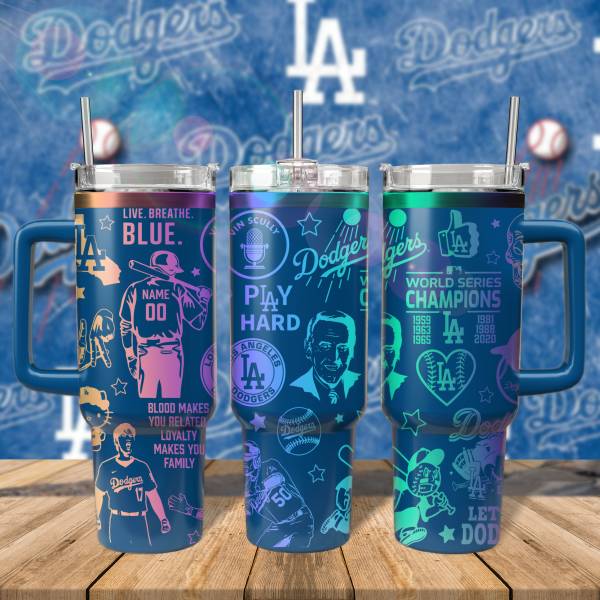 Los Angeles Dodgers MLB Custom Stanley Quencher 30oz-40oz Stainless Steel Tumbler Hot And Cold Tumbler
