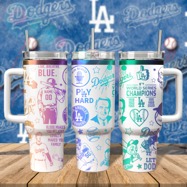 Los Angeles Dodgers MLB Custom Stanley Quencher 30oz-40oz Stainless Steel Tumbler Hot And Cold Tumbler