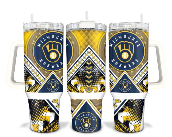 Milwaukee Brewers MLB Custom Stanley Quencher 30oz-40oz Stainless Steel Tumbler Hot And Cold Tumbler
