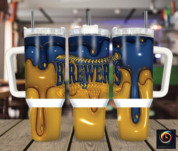 Milwaukee Brewers MLB Custom Stanley Quencher 30oz-40oz Stainless Steel Tumbler Hot And Cold Tumbler