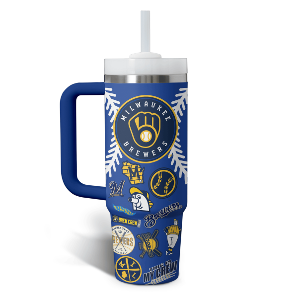 Milwaukee Brewers MLB Custom Stanley Quencher 30oz-40oz Stainless Steel Tumbler Hot And Cold Tumbler - Image 2