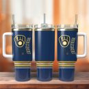 Milwaukee Brewers Baseball MLB Sport Custom Stanley Quencher 30oz-40oz Stainless Steel Tumbler