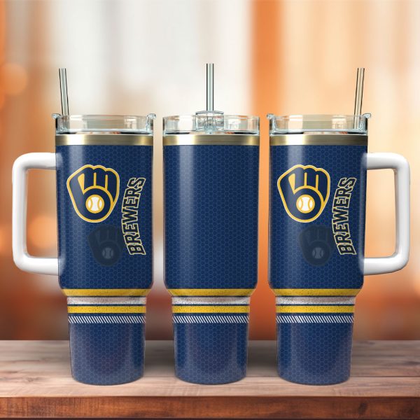 Milwaukee Brewers Baseball MLB Sport Custom Stanley Quencher 30oz-40oz Stainless Steel Tumbler