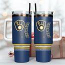 Milwaukee Brewers Baseball MLB Sport Custom Stanley Quencher 30oz-40oz Stainless Steel Tumbler