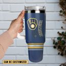 Milwaukee Brewers Baseball MLB Sport Custom Stanley Quencher 30oz-40oz Stainless Steel Tumbler