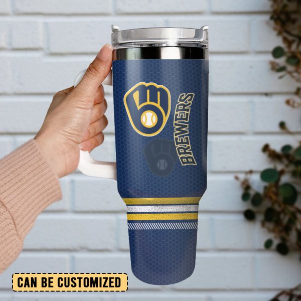 Milwaukee Brewers Baseball MLB Sport Custom Stanley Quencher 30oz-40oz Stainless Steel Tumbler - Image 3