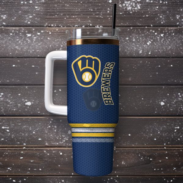 Milwaukee Brewers Baseball MLB Sport Custom Stanley Quencher 30oz-40oz Stainless Steel Tumbler - Image 4