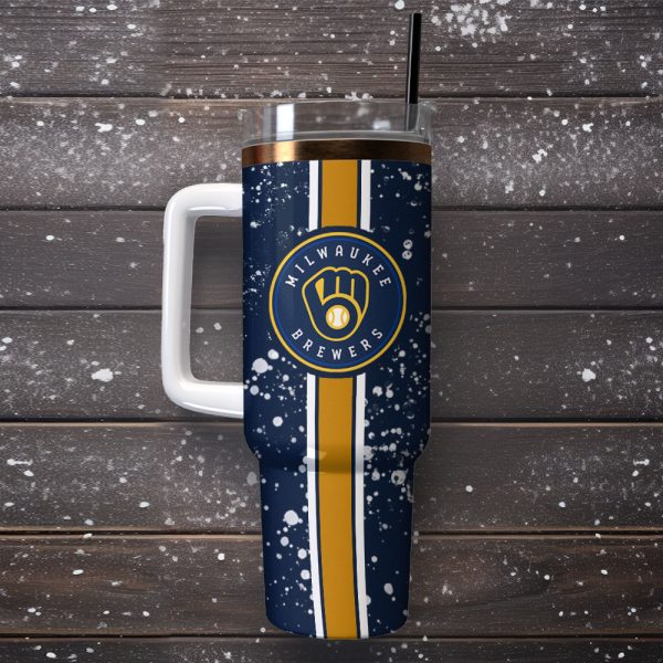 Milwaukee Brewers Baseball MLB Sport Custom Stanley Quencher 30oz-40oz Stainless Steel Tumbler - Image 4