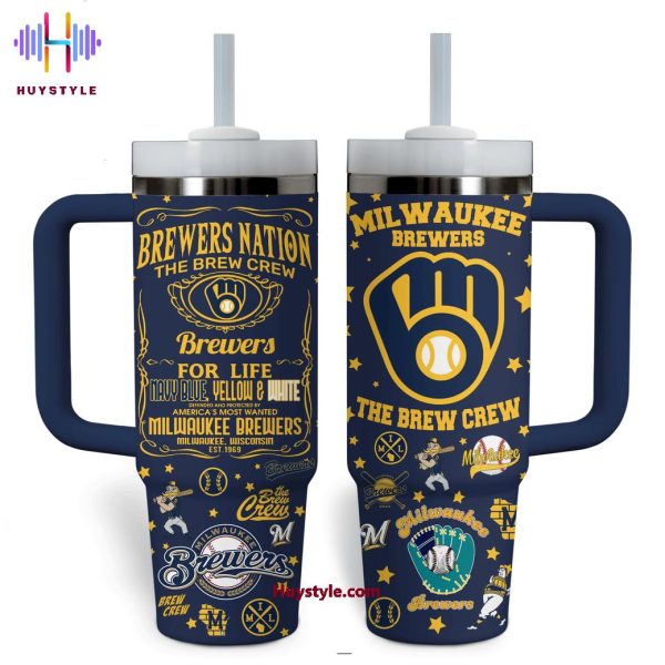 Milwaukee Brewers MLB Custom Stanley Quencher 30oz-40oz Stainless Steel Tumbler Hot And Cold Tumbler