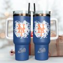 New York Mets MLB Dark Blue Baseball Team Custom Stanley Quencher 30oz-40oz Stainless Steel Tumbler Hot And Cold Tumbler