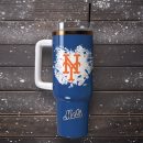 New York Mets MLB Dark Blue Baseball Team Custom Stanley Quencher 30oz-40oz Stainless Steel Tumbler Hot And Cold Tumbler