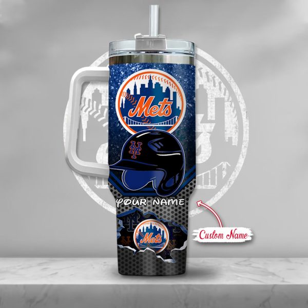 MLB New York Mets Mickey Mouse Custom Stanley Quencher 30oz-40oz Stainless Steel Tumbler Hot And Cold Tumbler - Image 3