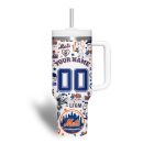 New York Mets MLB Custom Stanley Quencher 30oz-40oz Stainless Steel Tumbler
