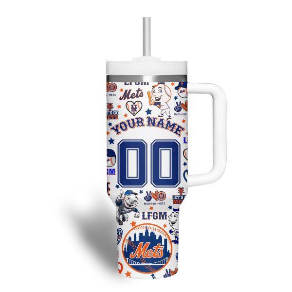 New York Mets MLB Custom Stanley Quencher 30oz-40oz Stainless Steel Tumbler - Image 5