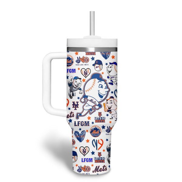 New York Mets MLB Custom Stanley Quencher 30oz-40oz Stainless Steel Tumbler - Image 6