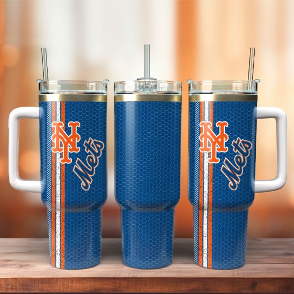 New York Mets MLB Baseball Team Custom Stanley Quencher 30oz-40oz Stainless Steel Tumbler Hot And Cold Tumbler
