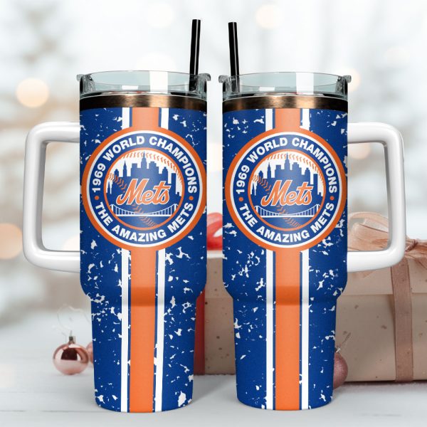 New York Mets Baseball MLB Sport Custom Stanley Quencher 30oz-40oz Stainless Steel Tumbler - Image 2