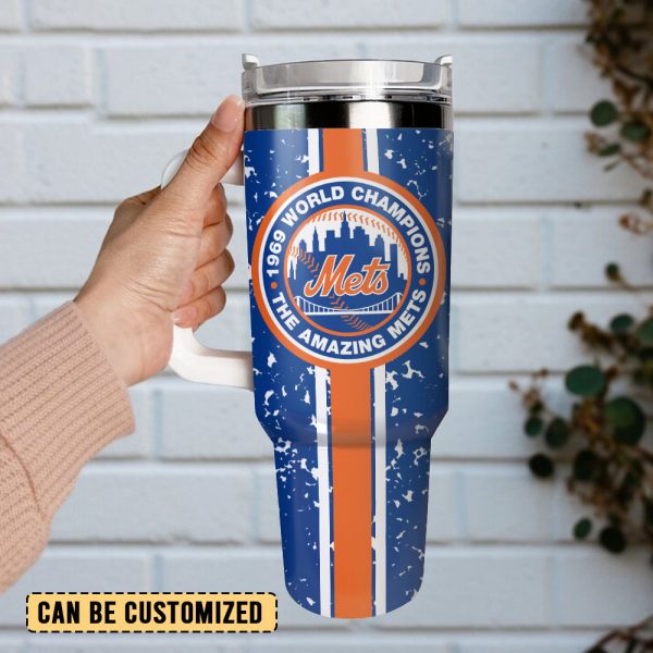 New York Mets Baseball MLB Sport Custom Stanley Quencher 30oz-40oz Stainless Steel Tumbler - Image 3