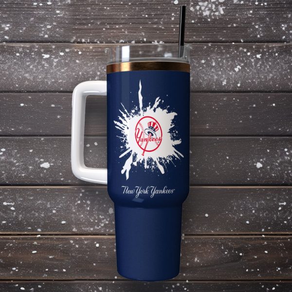 New York Yankees MLB Sports Custom Stanley Quencher 30oz-40oz Stainless Steel Tumbler Hot And Cold Tumbler - Image 2