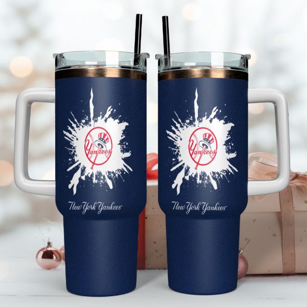 New York Yankees MLB Sports Custom Stanley Quencher 30oz-40oz Stainless Steel Tumbler Hot And Cold Tumbler - Image 4
