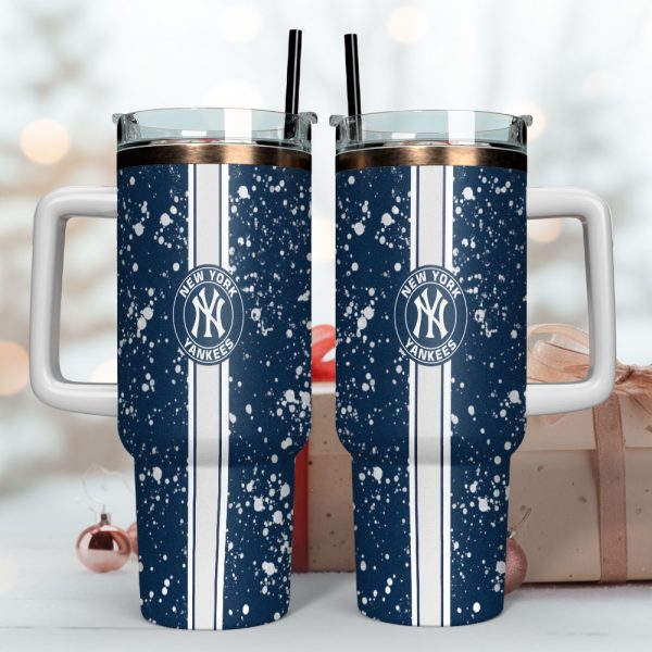 New York Yankees MLB Sports Custom Stanley Quencher 30oz-40oz Stainless Steel Tumbler Hot And Cold Tumbler - Image 4