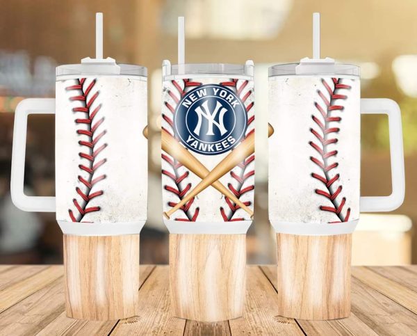 New York Yankees MLB Custom Stanley Quencher 30oz-40oz Stainless Steel