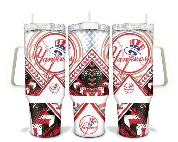 New York Yankees MLB Custom Stanley Quencher 30oz-40oz Stainless Steel Tumbler Hot And Cold Tumbler