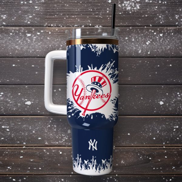 New York Yankees Baseball MLB Sport Custom Stanley Quencher 30oz-40oz Stainless Steel Tumbler Hot And Cold Tumbler - Image 4