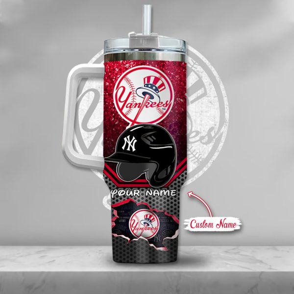 MLB New York Yankees Mickey Mouse Custom Stanley Quencher 30oz-40oz Stainless Steel Tumbler Hot And Cold Tumbler - Image 3