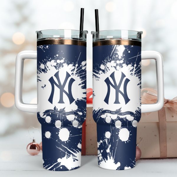 New York Yankees Baseball MLB Sport Custom Stanley Quencher 30oz-40oz Stainless Steel Tumbler Hot And Cold Tumbler - Image 3