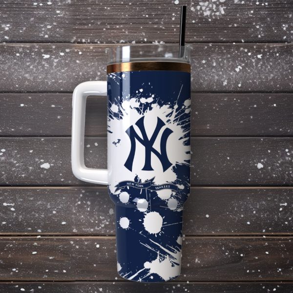 New York Yankees Baseball MLB Sport Custom Stanley Quencher 30oz-40oz Stainless Steel Tumbler Hot And Cold Tumbler - Image 4