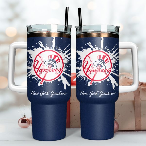 New York Yankees Baseball MLB Sport Custom Stanley Quencher 30oz-40oz Stainless Steel Tumbler - Image 2