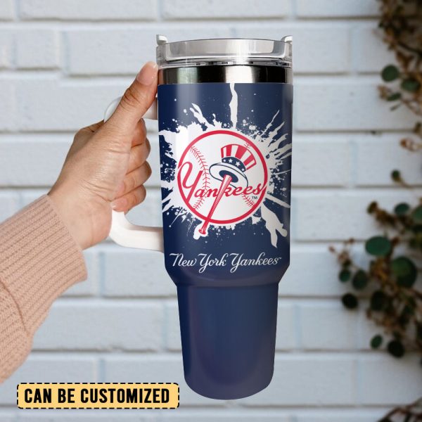 New York Yankees Baseball MLB Sport Custom Stanley Quencher 30oz-40oz Stainless Steel Tumbler - Image 3