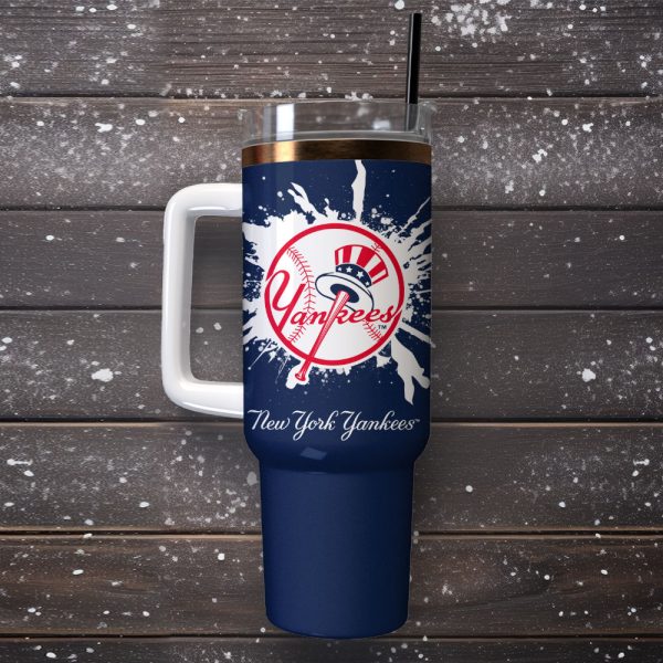 New York Yankees Baseball MLB Sport Custom Stanley Quencher 30oz-40oz Stainless Steel Tumbler - Image 4