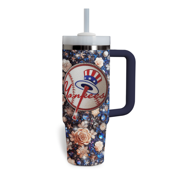 New York Yankees MLB Custom Stanley Quencher 30oz-40oz Stainless Steel Tumbler Hot And Cold Tumbler - Image 3