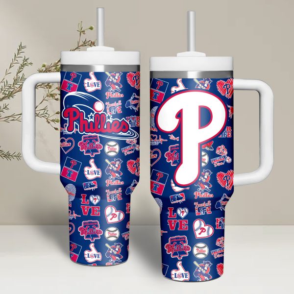 Philadelphia Phillies MLB Custom Stanley Quencher 30oz-40oz Stainless Steel - Image 4